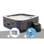 Spa gonflable INTEX PureSpa Ardoise carré 6 places - Bulles - 170 diffuseurs - WiFi