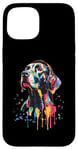 Coque pour iPhone 15 Dogue Allemand Lover Pop Art portant des écouteurs Drôle Dogue Allemand