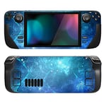 PlayVital Kit d'Autocollants de Protection pour Steam Deck OLED & LCD Console,Stickers Skin Vinyl pour Steam Deck LCD Console-Nébuleuse Bleue