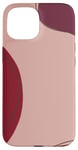 Coque pour iPhone 15 Motif géométrique bordeaux bohème