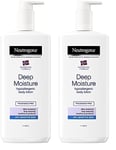 Neutrogena Norwegian Formula Deep Moisture Body Lotion Dry and Sensitive Skin, 400 ml (Pack of 2)