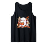 Cute Ghost Reading Club Book Lovers Halloween Men Women Kids Tank Top