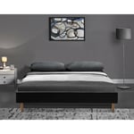 Gregory - Solide et Confortable Sommier Tapissier marron + Pieds en 20 cm pour matelas en 120x190 - 2 x 13 Lattes - Montage Rapide et Facile