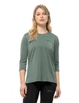 Jack Wolfskin Women's Crosstrail 3/4 T W T-Shirt, Hedge Green, S