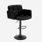 Tabouret noir design avec accoudoirs pour cuisine et bar Oakland Black Edition