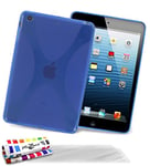 Coque Souple Ultra-Slim APPLE IPAD MINI [Le X Premium] [Bleu] de MUZZANO + 3 Films de protection écran "UltraClear" + STYLET et CHIFFON MUZZANO® OFFERTS - La Protection Antichoc ULTIME, ELEGANTE ET DURABLE pour votre APPLE IPAD MINI