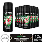 Lynx Body Spray 48-Hour High Definition Fragrance Deodorant For Men 150ml, 12pk