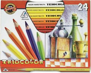 Koh I Noor Koh-I-Noor Blyanter Triocolor Trekantet Tykk, 24 Farger Koh-I-Nor