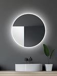 Talos Miroir de Salle de Bain LED Rond 60 cm - Miroir avec éclairage - Miroir Mural de Salle de Bain avec Cadre Lumineux - Miroir Rond - Couleur de la lumière : Blanc Neutre - 4200 K