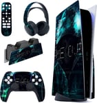 Sticker Skin Decal Pour Ps5 Manette,Autocollants Vinyle Habillages Pour Ps5 Édition Disque Console&casque&station De Charge&télécommande Média-Pirate Du Jeu