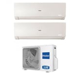 Haier - climatiseur inverter dual split série flexis plus white 7+7 avec 2u40s2sm1fa r-32 wi-fi intégré couleur blanc 7000+7000