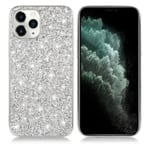 Glitter iPhone 12 Pro Max skal - Silver/Grå Silvergrå