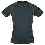 Schwarzwolf outdoor T-Shirt Fonctionnel en Laine Noir pour Homme Coupe ajustée (Noir/Rouge)