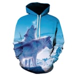 BZNOO Kids Teen Girl Boy Hoodies, Kids Hoodie 3D Printed Animal Wolf Pullover Sweatshirts Long Sleeve Hooded Jumpers 4-16 Years-140