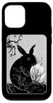 Coque pour iPhone 14 Pro Amoureux des lapins, lapin et lune