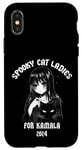 Coque pour iPhone X/XS Chat effrayant pour Kamala Harris Tim Walz 2024 Crazy Cat