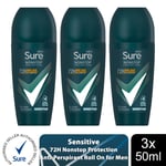 Sure Men Antiperspirant Deodorant Roll On 72H Nonstop Protection, 50ml