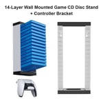 Support De Boîte De Cd De Jeu Ps5, Tour De Rangement De Disque De Jeu, Étagère Pour Console Ps4 Xbox, Support D'accessoires À 14 Couches