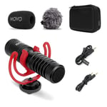 Movo VXR10-PRO Micro Externe pour Appareil Photo avec Support Antichoc Rycote Lyre - Microphone Canon Compact et Accessoires compatibles avec Les Smartphones et Les appareils Photo Reflex numériques