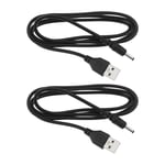 2x 5V Power USB Cable Fast Charging for Foreo Luna Mini Fan Speaker 1.2m Black