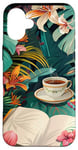 Coque pour iPhone 16 Plus White Pop Art Tropical Magic Book Floral Coffee Books