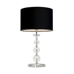 Zumaline REA Lampe de table avec abat-jour rond, noir, 1x E27