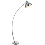 Lampadaire Arco Métal Arc Lampe De Sol Sur Pied Abat-jour Chrome VN-L00024-EU