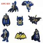 8 Pc Set Batman Croc Shoe Charms Mini Cartoon Cute Charm Pins Decoration