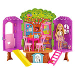 Barbie Chelsea Doll and Treehouse Playset with Pet Puppy, Dollhouse Includes Furniture and Slide, 10+ Accessories, HPL70