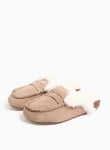 Totes totes® Taupe Real Suede Faux Fur Lined Clogs S female