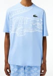 Genuine FR 5 (US L) LOOSE FIT LACOSTE Sky Blue Croc Print T SHIRT TH5511