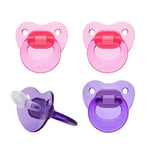 Wee Baby (Pack de 4) Tétine pour bébé | Tétine de dentition durable et attrayante avec tétine orthodontique en silicone pour des dents saines | Tétine pour nouveau-né avec trous d’aération