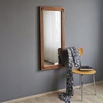 Wellhome - Miroir, 100% pin massif, couleur noyer