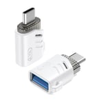 XO USB adapter OTG USB til USB-C - Hvid