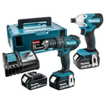 Verktygspaket Makita DLX2339JX1 (DDF482 + DTD156); 18 V; 3x5,0 Ah batt.