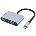 USB C to  VGA Multiport Adapter 4K Type C USB-C HUB Video Projectors7983