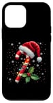 Coque pour iPhone 12 mini Chapeau de Père Noël en sucre d'orge de Noël pour garçons et filles