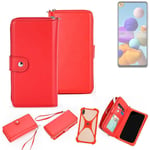 Wallet Mobile phone cover Samsung Galaxy A21s Phone protective Case red