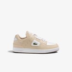 Lacoste Mens Court Cage Shoes in Tan-White Leather - Size UK 6