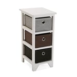 Versa Lingbo Armoire de Salle de Bain, Commode pour Organiser, Commode avec 3 tiroirs pour Organiser, Dimensions (H x l x L) 56 x 30 x 25 cm, Bois et Plastique, Couleur: Blanc