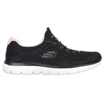 Skechers Womens Summits Sparking Spots Trainers - Black/Rose Gold - UK 7