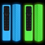 2 Pièces Housse de Protection en Silicone Compatibles avec Télécommande NVIDIA Shield TV Pro/4K HDR, Anti-Rayures Étui de Protection à Distance avec Dragonne Glow in Dark(Bleu+Vert)