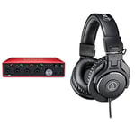 Focusrite Scarlett 18i8 3rd Gen USB Audio Interface & Audio-Technica M30x Professional Studio Headphones for studio recording, creators, podcasts and everyday listening