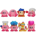 8 bitar Anime Spel Kirby Action Figurer Leksaker Rosa Tecknad film Kawaii Kirby PVC Söt Figur Action Toy