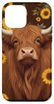 Coque pour iPhone 12 mini Cuir de vache marron - Tournesols