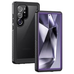 Lanhiem Coque pour Samsung S24 Ultra, [IP68 Étanche & Antichoc] 360 Protection Integrale Double Renforcé Waterproof Etui Antipoussière Incassable Housse Compatible avec Galaxy S24 Ultra, Violet