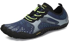 SAGUARO Chaussure Minimaliste Homme Femme Chaussure Plage de Marche Randonne Rocher Courses Trail Running Chaussures Barefoot Barefoot Chaussures Aquatiques, Bleu Azur, 45 EU