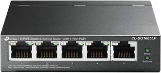 Tl-Sg1005lp Switch Poe 5 Ports Gigabit, 4 Ports Poe+ 30w 802.3af/At, 40w Pour Tous Les Ports Poe, Switch Ethernet, Switch Rj45, Boitier Métal, Multiprise Ethernet, Brancher Et Util[Sma071623]