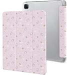 Étui Pour Ipad Pro 2021 Hello Kitty Rose 12,9 Pouces Type D'ordinateur Portable Support À Trois Volets Avec Porte-Stylos Réveil/Veille Automatique