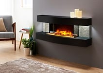 Cheminée électrique Murale Lounge Noire 120 cm Effet Flammes LED Chemin'Arte